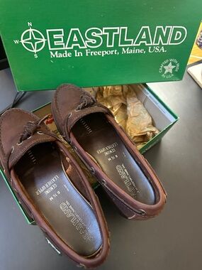 Eastland Dark Brown Leather Boat Moccasins